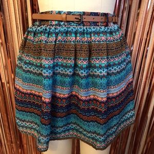 Blue Belted Skirt